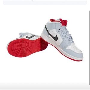 Kids Half Blue Polka Dot Swoosh Nike Air Jordan 1